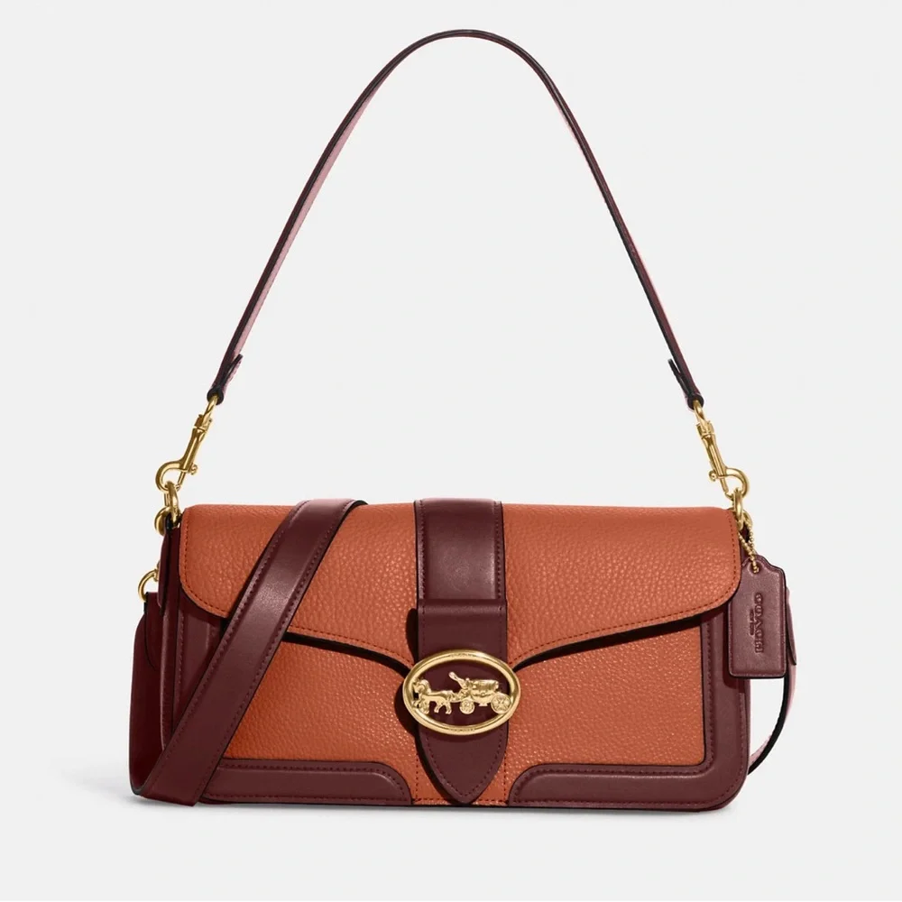 NWT Coach Georgie Shoulder Bag In Colorblock - Picture 1 of 11